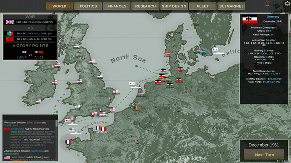 终极提督：无畏战舰 v1.6.0.8（Ultimate Admiral: Dreadnoughts）免安装中文版 截图